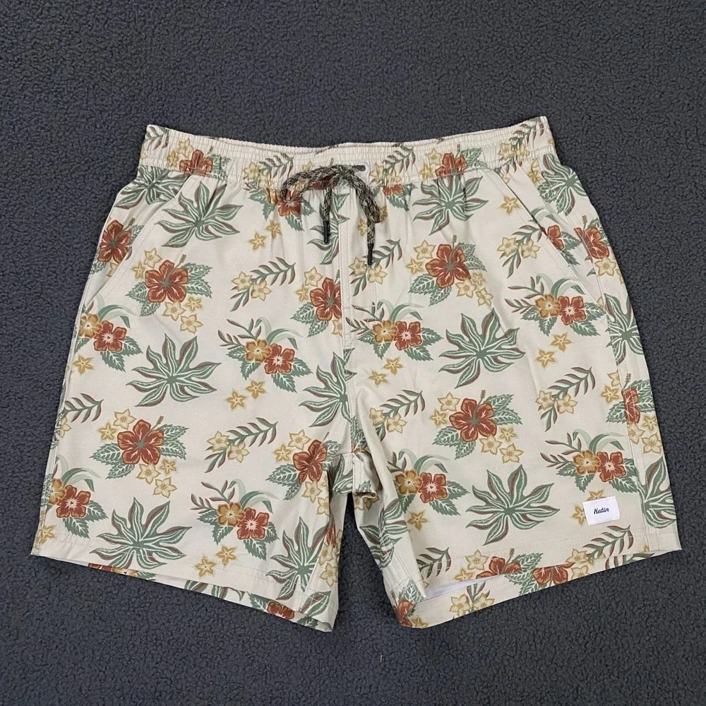 Katin‎ Volley Swim Shorts Mens Medium Floral Tropical Mesh Lined Trunks NWOT